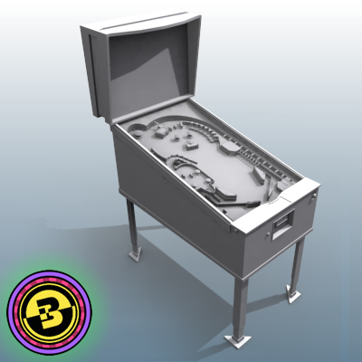 3D Model of Detailed Pinball Machine - 3D Render 0